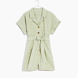 NWT MADEWELL TEXTURAL SEERSUCKER CAMP ROMPER SIZE M